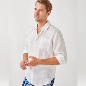 Lilly Pulitzer Men's White Casual Button Down Shirt size Medium